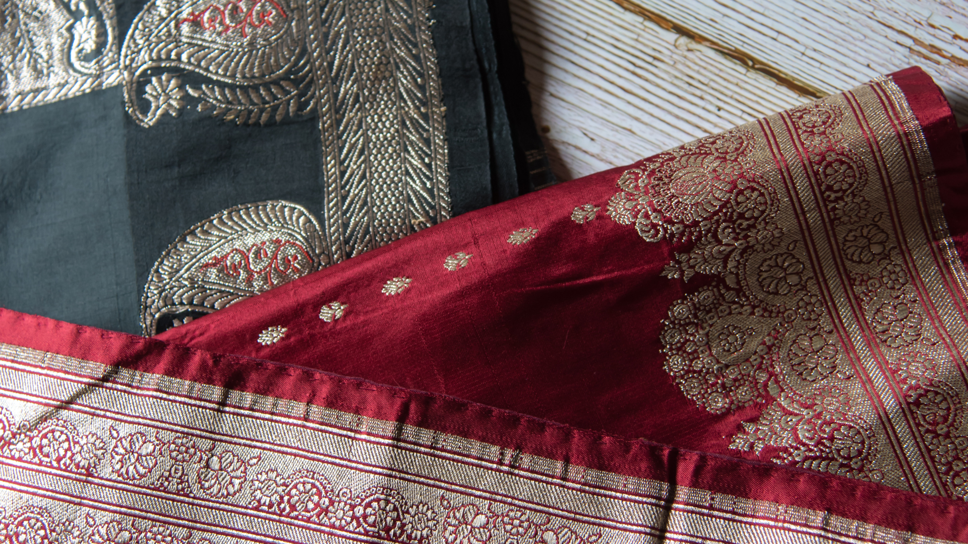 Structured handwoven silk saree highlighting the weight and density of modern handloom fabric.