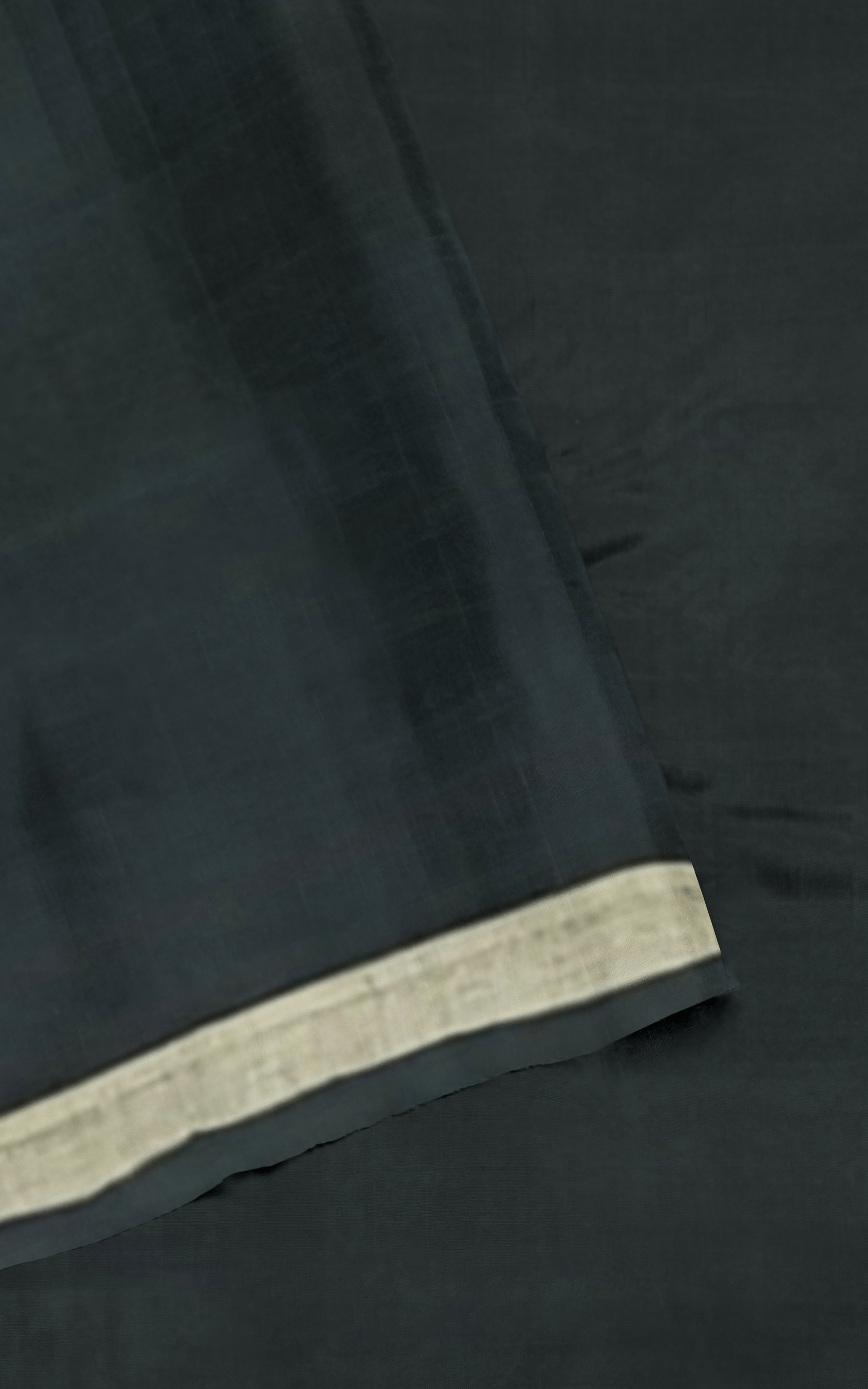 Divasutra Jet Black Cotton Jamdani Saree