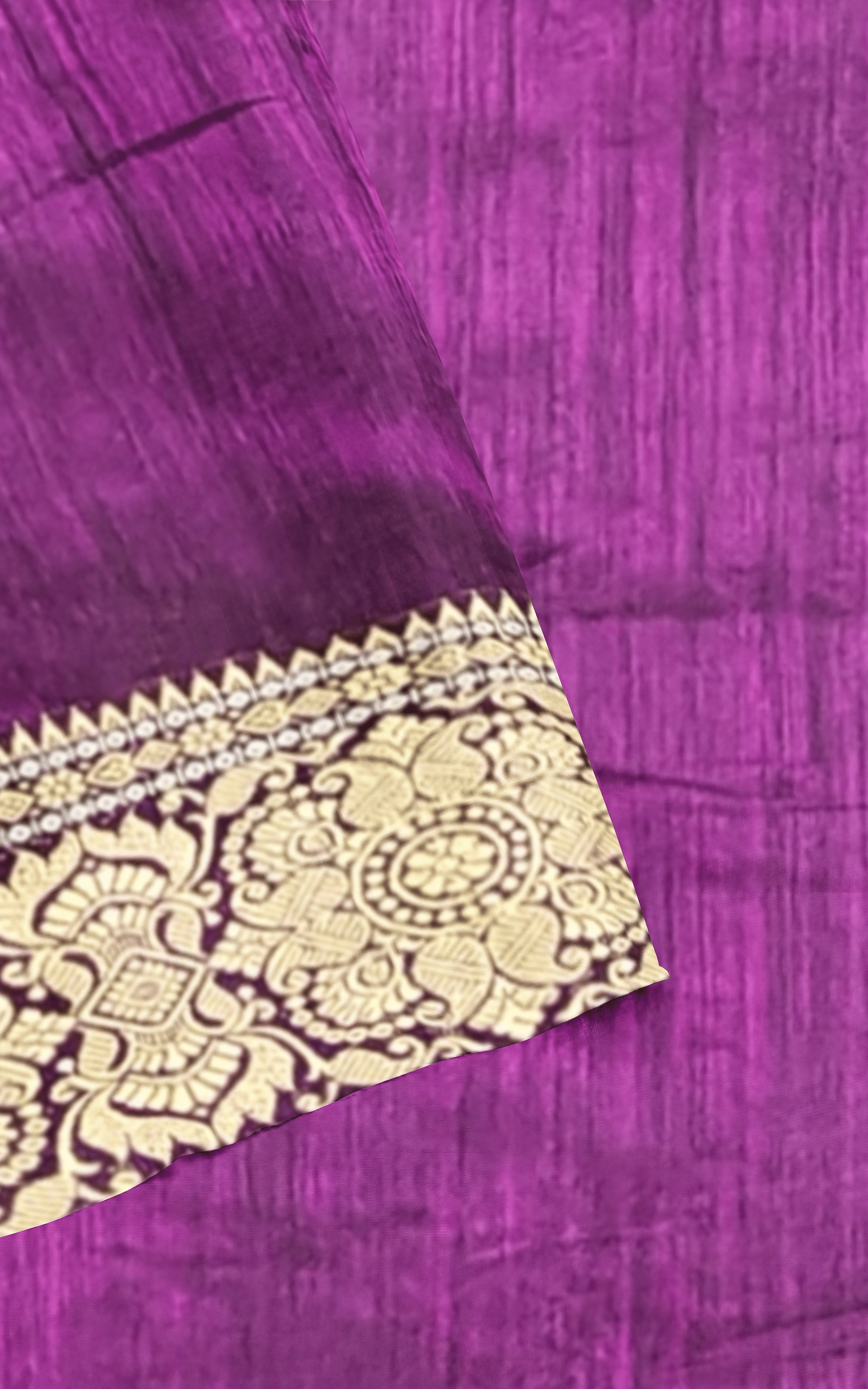 Divasutra Purple and Golden Matka Silk Saree