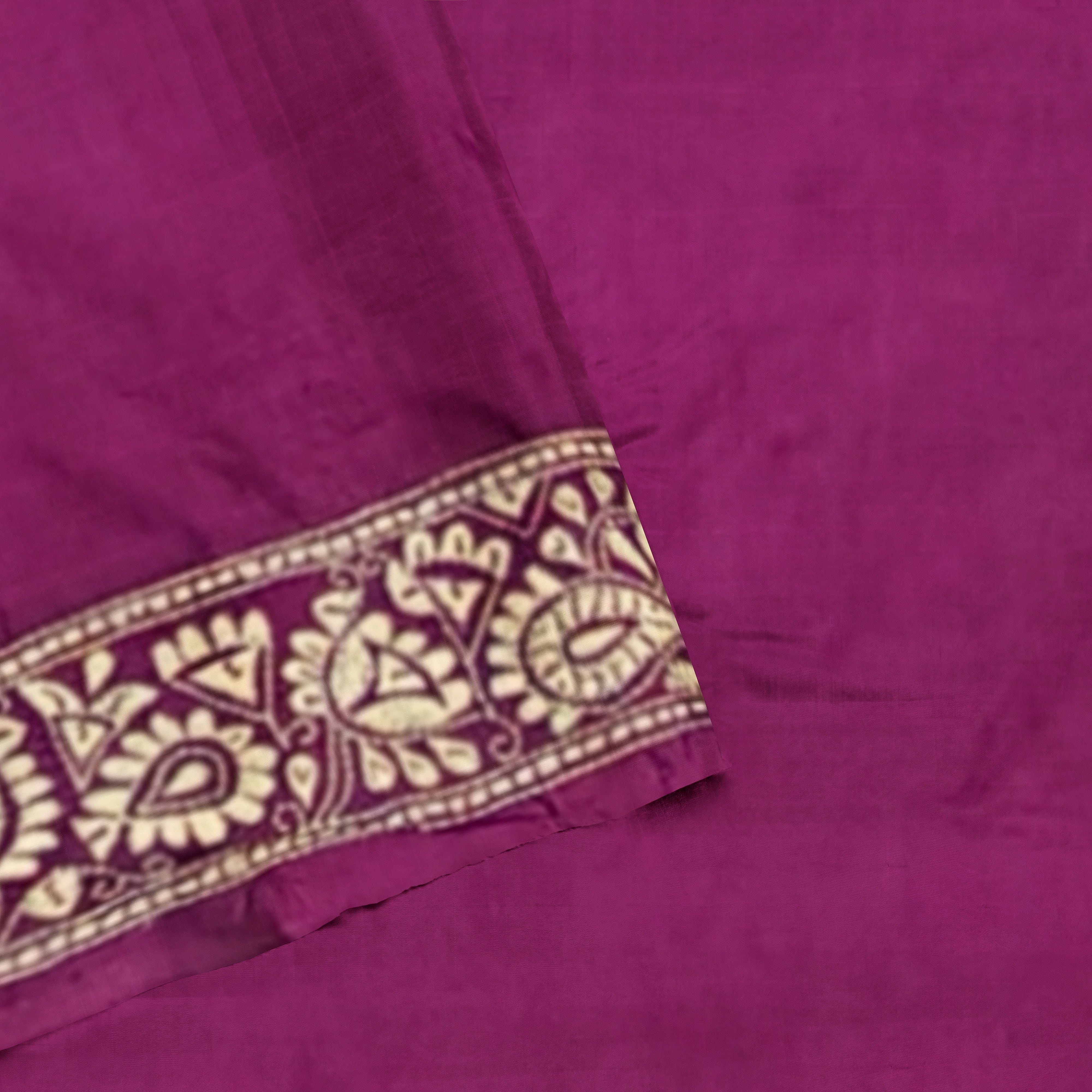 Divasutra Purple Mulberry Silk Kantha Saree