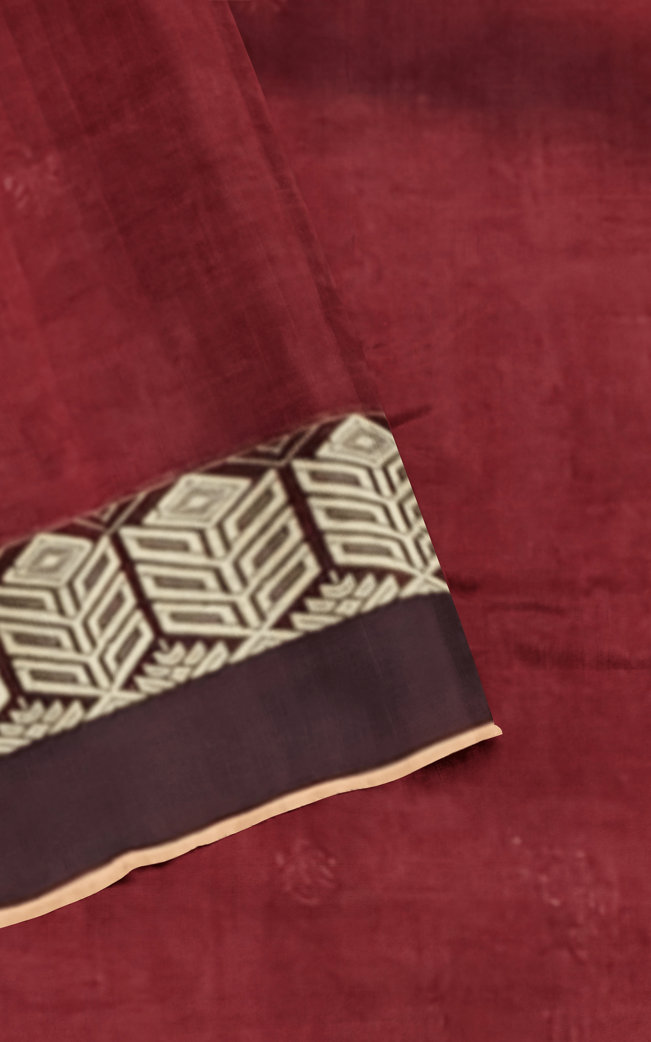 Divasutra Red and Brown Cotton Jacquard Saree