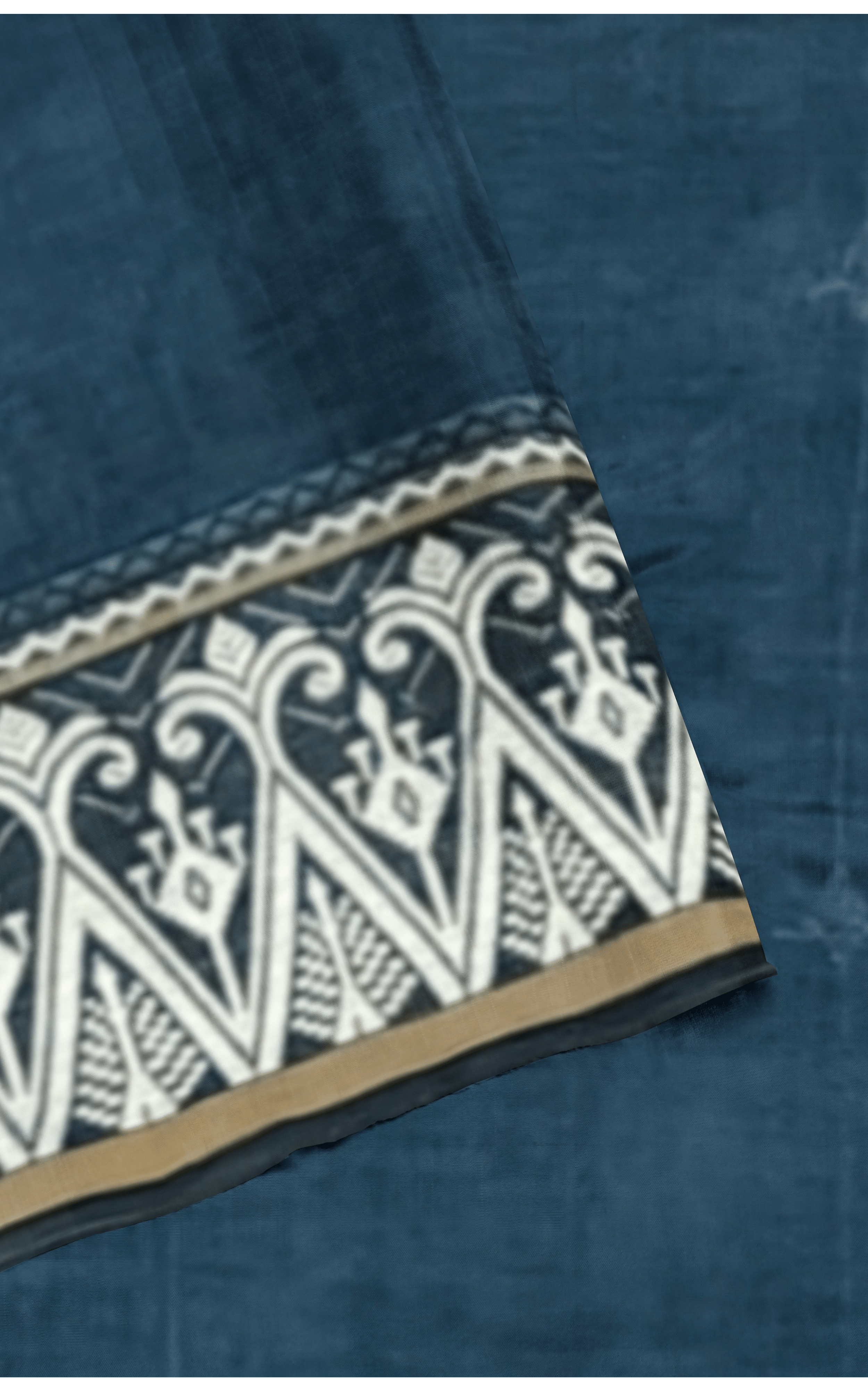 Divasutra Teal and White Cotton Jacquard Saree